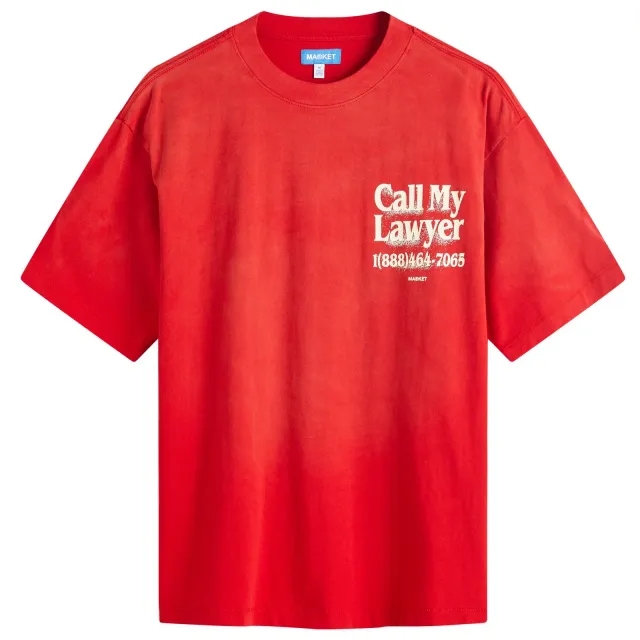 MARKET Men's Call My Lawyer 3D T-Shirt Candy-Red