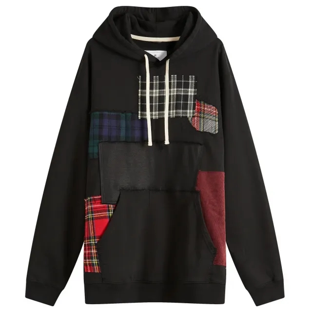 Junya Watanabe MAN Men's x Reigning Champ Patchwork Popover Hoodie Black