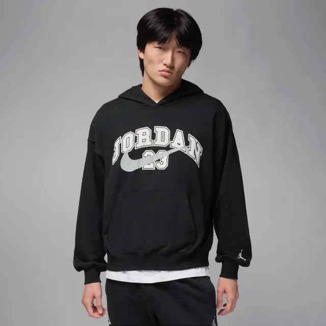Nike Jordan MVP Men's Oversized French Terry Pullover Hoodie - Black - Cotton/Polyester