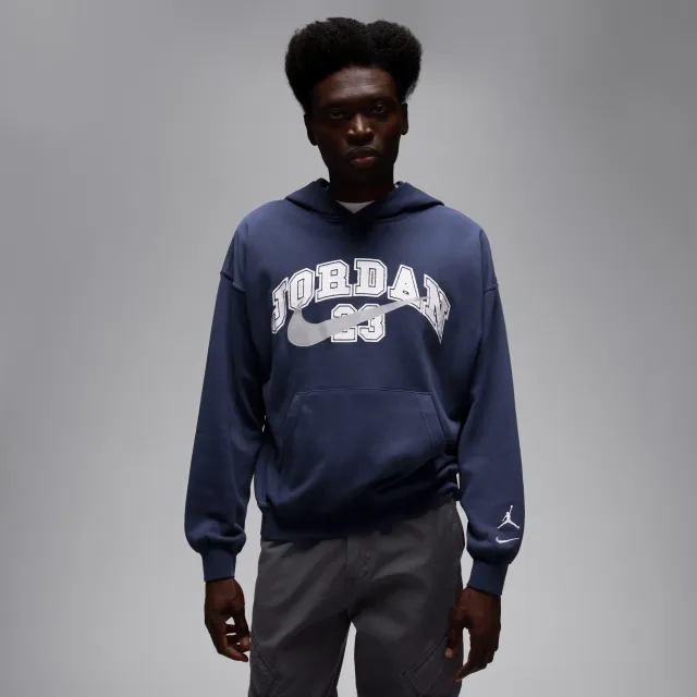 Nike Jordan MVP Men's Oversized French Terry Pullover Hoodie - Blue - Cotton/Polyester