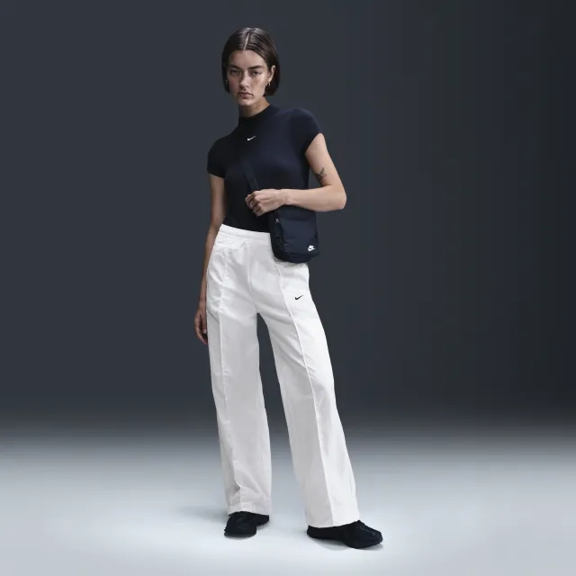 Nike Sportswear Everything Wovens Women's Mid-Rise Open-Hem Trousers - White - Nylon