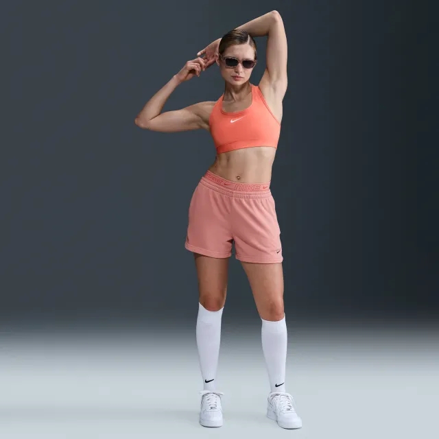 Nike Sportswear Chill Terry Women's Mid-Rise 10cm (approx.) Shorts - Pink - Cotton/Polyester