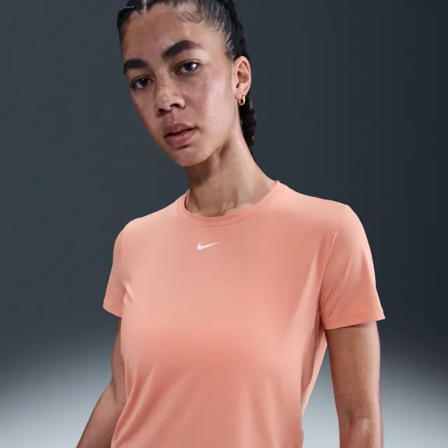 Nike One Classic Women's Dri-FIT Short-Sleeve Top - Orange - Polyester/Elastane