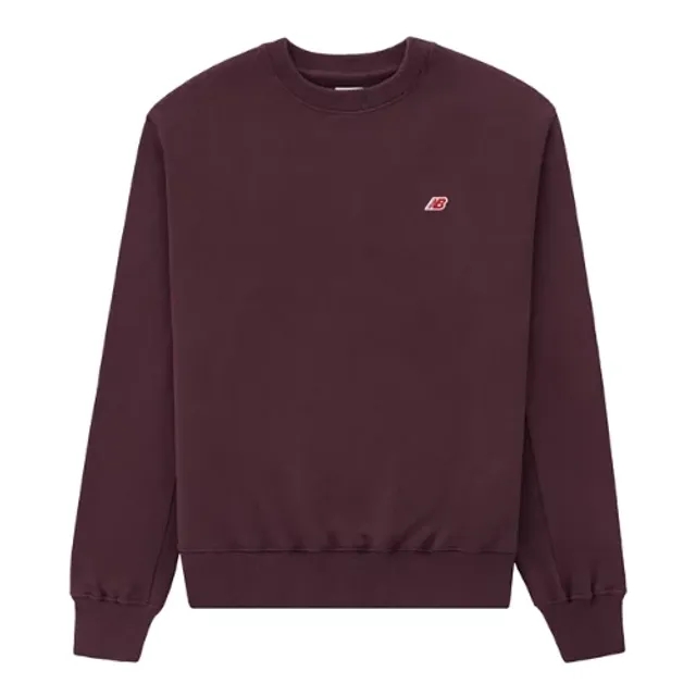 New Balance Men's Made in USA Core Crewneck Sweatshirt in Brown Cotton Fleece
