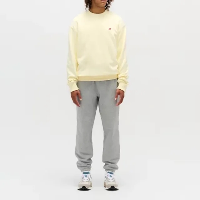 New Balance Men's Made in USA Core Crewneck Sweatshirt in Yellow Cotton Fleece