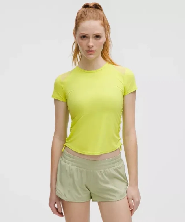 lululemon – Women's Sculpt Cinched Short-Sleeve Shirt – Color Green/Neon – Size 10