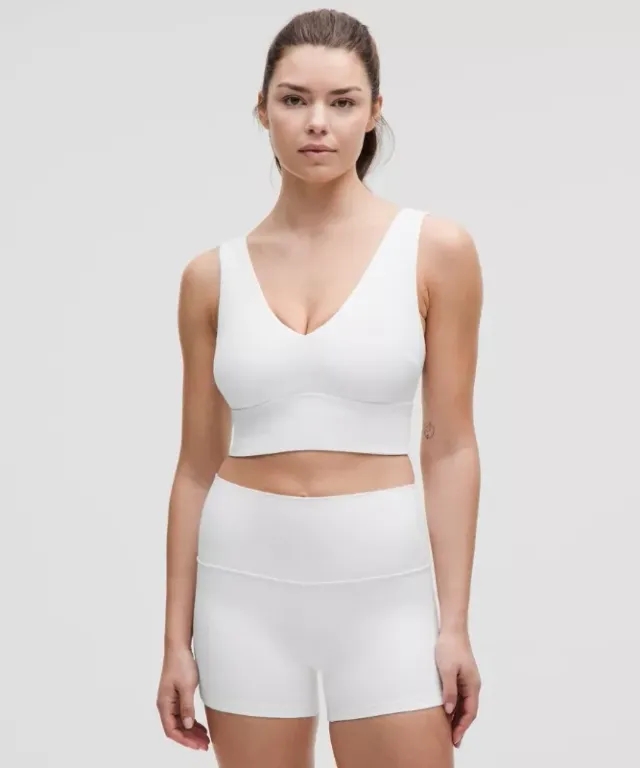 lululemon – Women's Align V-Neck Sports Bra Light Support, DDD/G Cup – Color White – Size XL