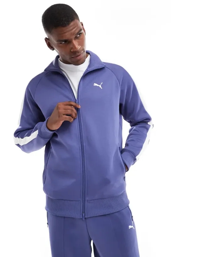 Puma T7 Always On Track Jacket In Blue Crystal-Purple