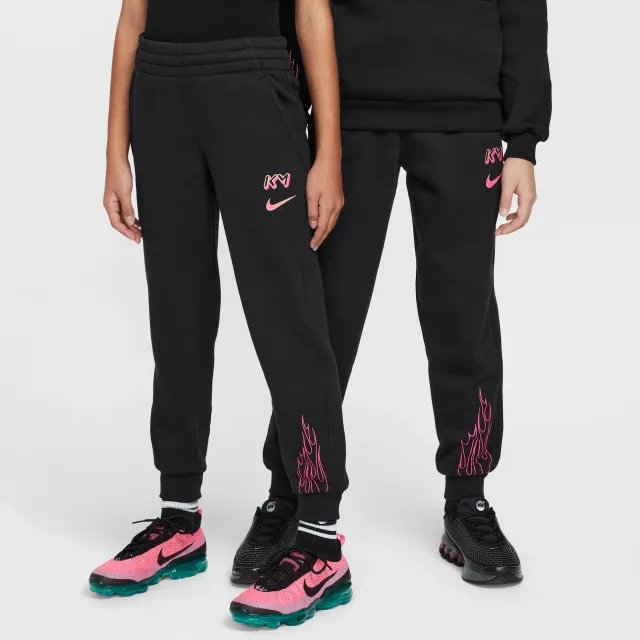 Nike Kylian Mbappé Club Fleece Older Kids' Football Joggers - Black - Cotton/Polyester
