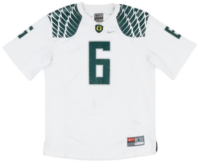2012-13 Oregon Ducks Thomas #6 Nike Away Jersey - 6/10 - (L.Boys)