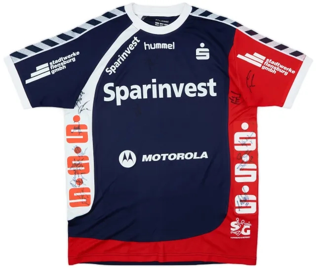 2010s SG Flensburg-Handewitt Handball Squad Signed Home Shirt - 6/10 - (L)