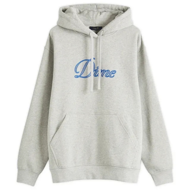 Dime Men's Cursive Logo Hoodie Heather Gray