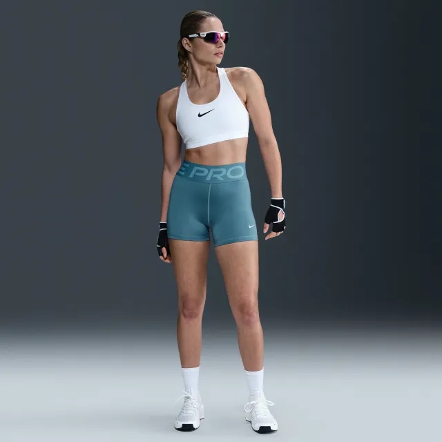 Women's Nike Pro 3in Shorts in Blue/White 