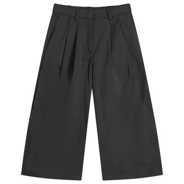 STEL Women's Pleated Wide Leg Culottes Black