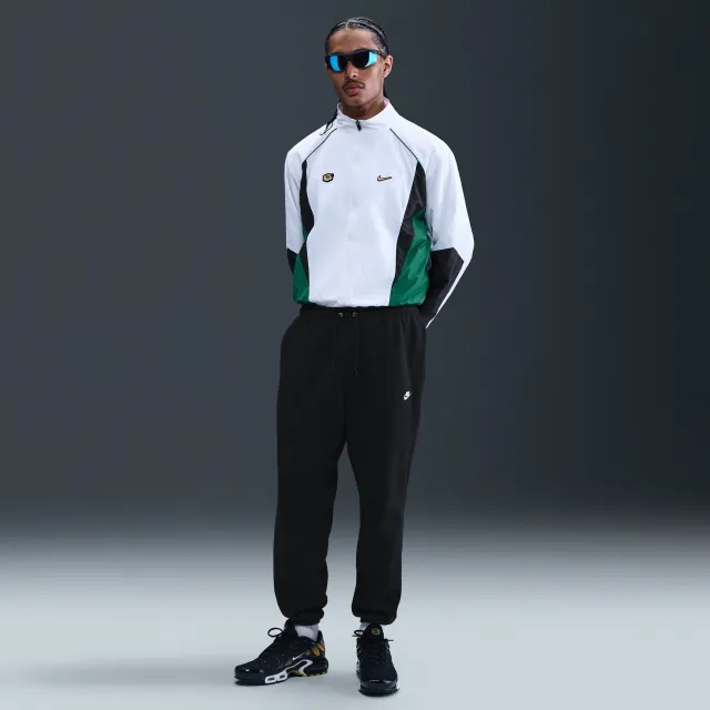 Nike Club Men's Cuffed Brushed Fleece Trousers - Black - Cotton/Polyester