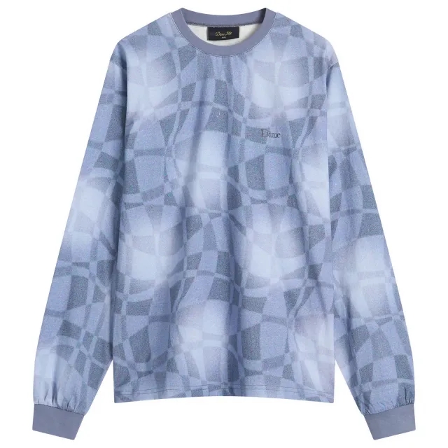 Dime Men's Abstract Long Sleeve T-Shirt Static Blue