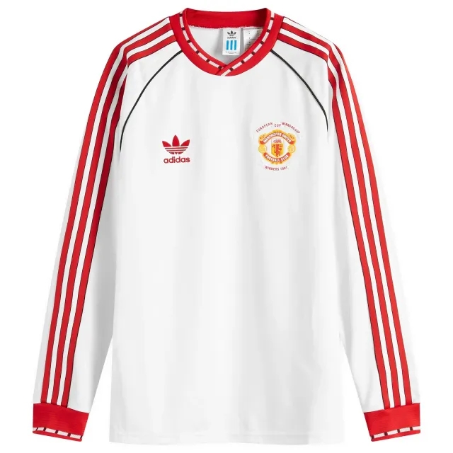 Manchester United x adidas Bring Back 1991 Away 10 Printed Long Sleeve Jersey White