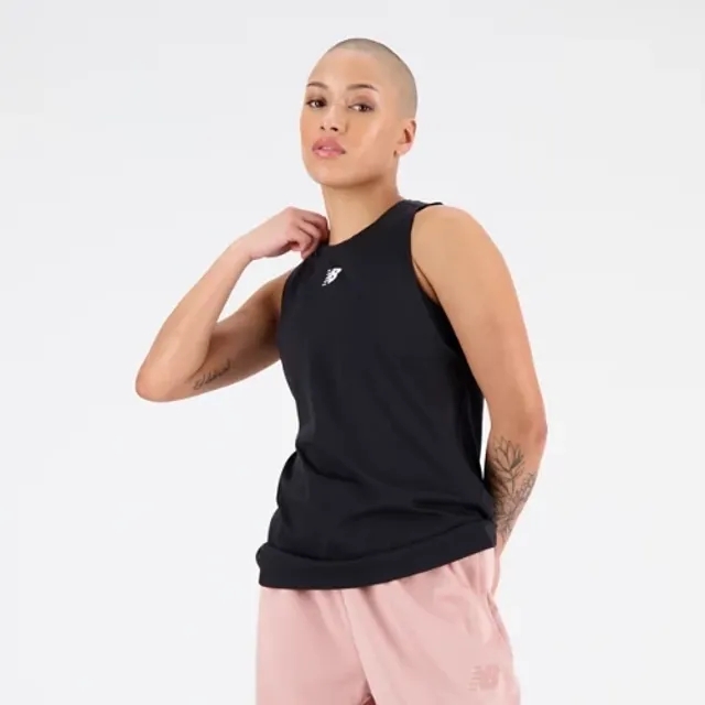 New Balance Women's Relentless Heathertech Tank in Black Poly Knit