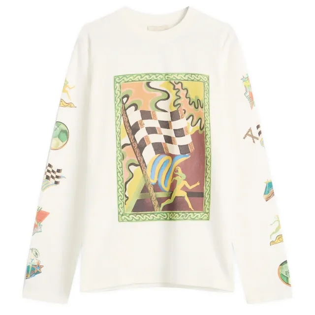 ALÉMAIS Women's Lucky Pace Patch Long Sleeve T-Shirt Cream