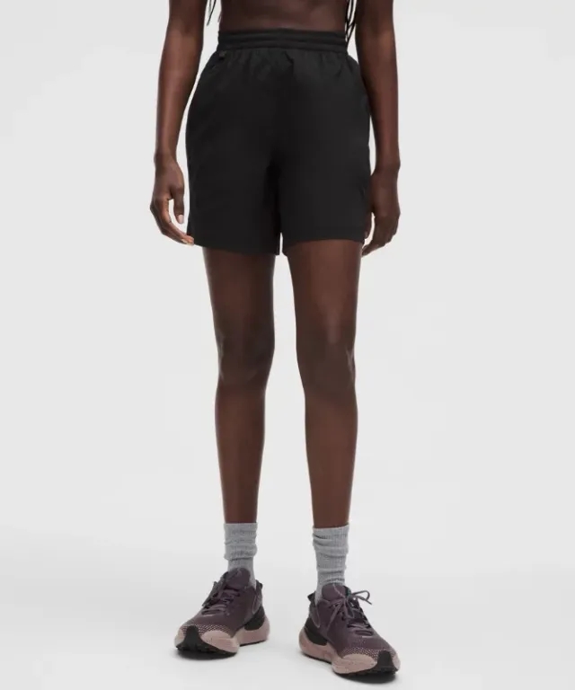 lululemon – Women's Glyde Relaxed Mid-Rise Hiking Short – 7" – Color Black – Size L