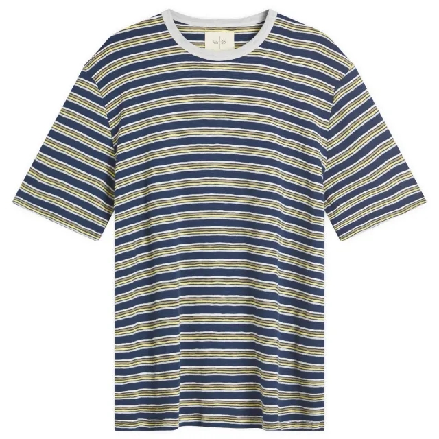 Folk Men's Multistripe T-Shirt Deep Blue Mix