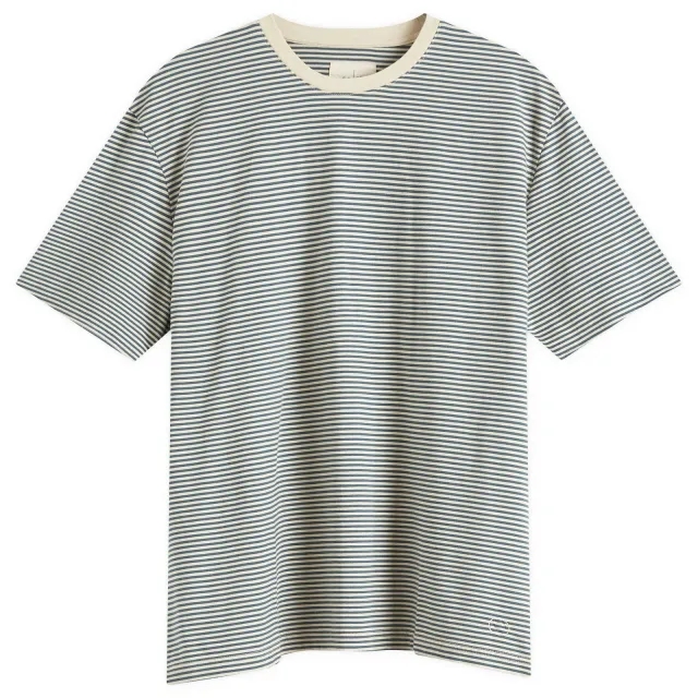 Folk Men's Stripe T-Shirt Deep Green