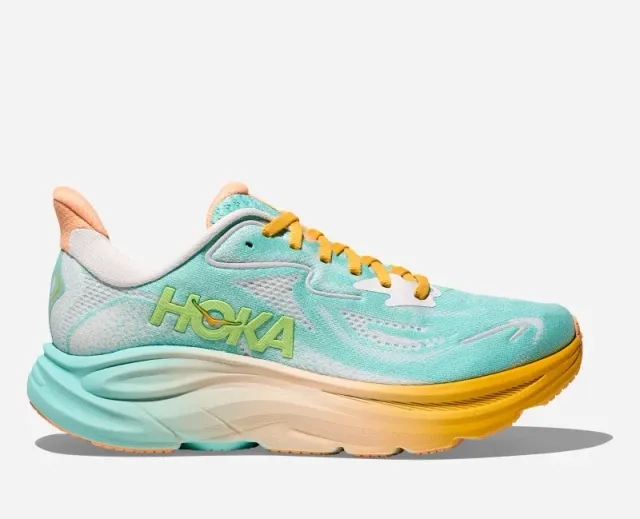 Hoka Women's Clifton 10 Road Running Shoes In Blue Spark/White