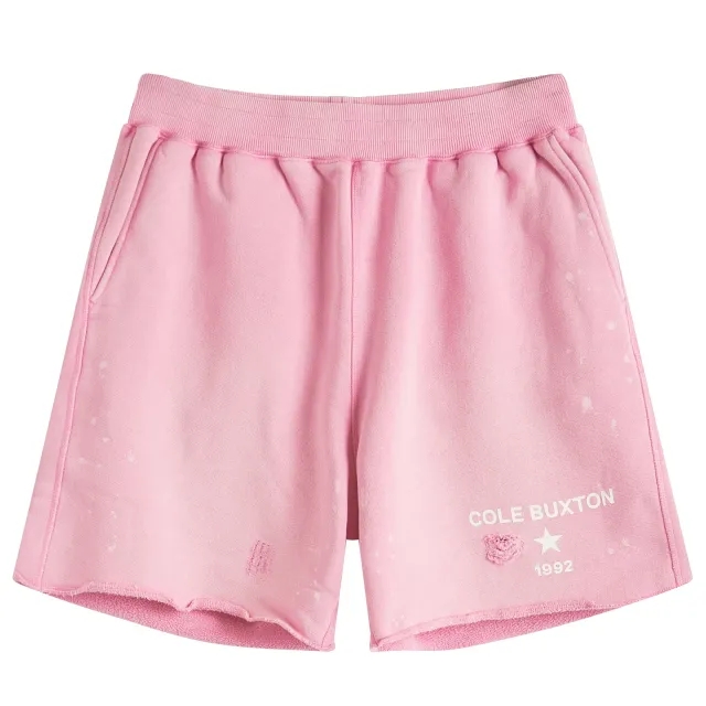 Cole Buxton Men's 1992 Distressed Shorts Washed Pink