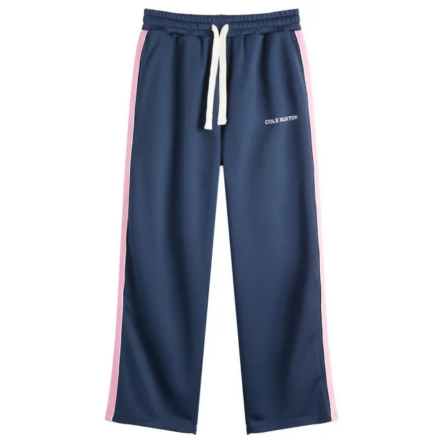 Cole Buxton Men's Contrast Tape Track Pant Blue/Pink