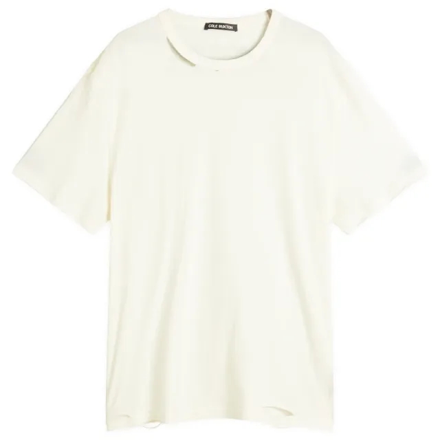 Cole Buxton Men's Distressed Cole T-Shirt Vintage White