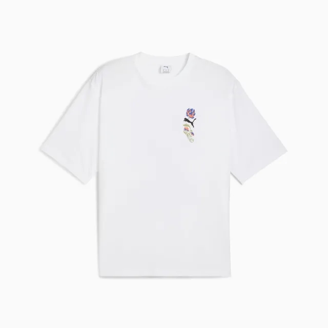 PUMA Floral Sport Graphic Boxy T-Shirt Men, White, size Large