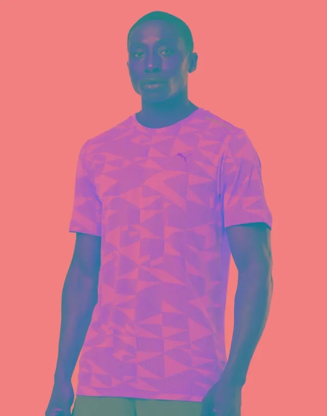 Men's Puma Aop Speed T-Shirt in Red 