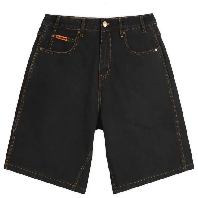 Butter Goods Men's Baggy Denim Shorts Washed Black