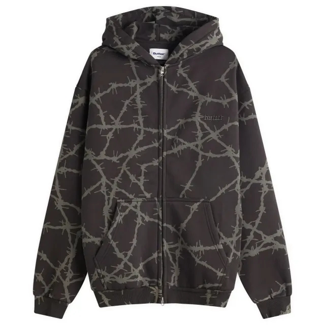 Butter Goods Men's Wired Zip Hoodie Charcoal