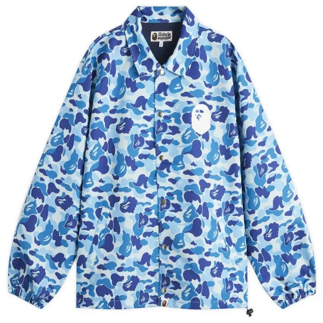 A Bathing Ape Men's Abc Camo Nyc Logo Coach Jacket Blue