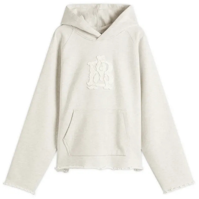 about:blank Men's Monogram Cut Off Hoodie Grey Marl