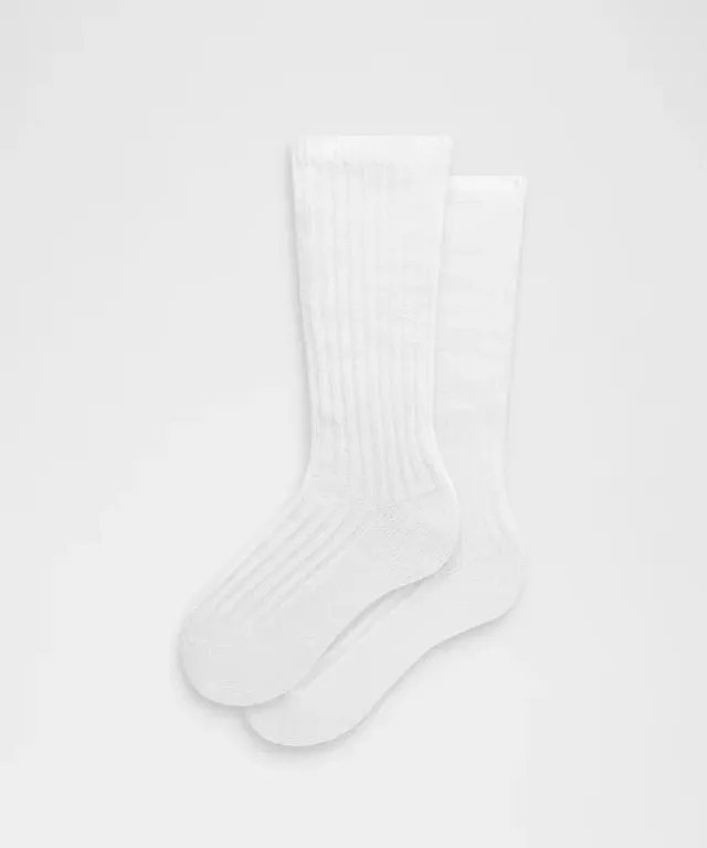 lululemon – Unisex Crew-Length Ragg Socks – Color White – Size L