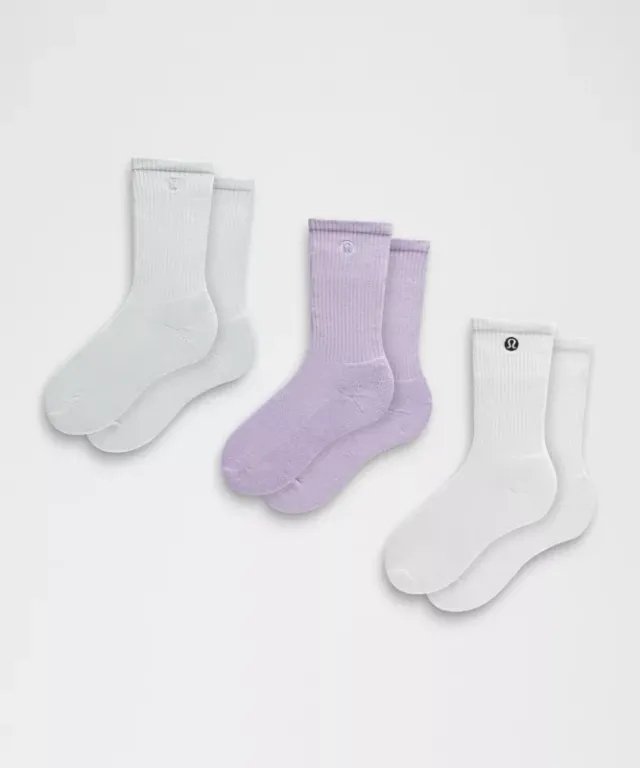 lululemon – Unisex Daily Essential Crew Socks 3 Pack – Color White – Size L