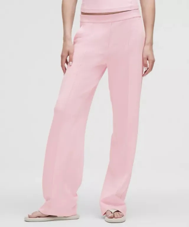 lululemon – Women's Softstreme Pintuck Mid-Rise Pants Regular – Color Pink – Size L
