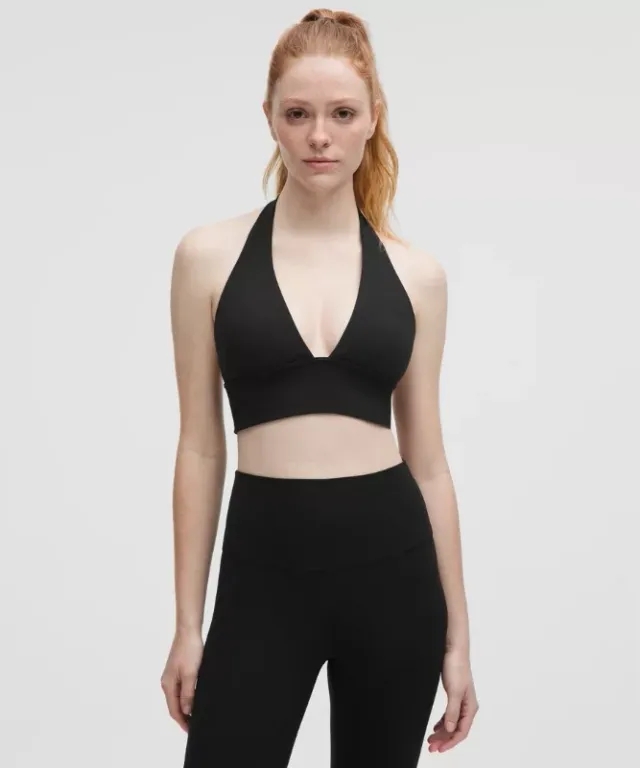 lululemon – Women's Align Halter Sports Bra Light Support, C/D Cup – Color Black – Size 10