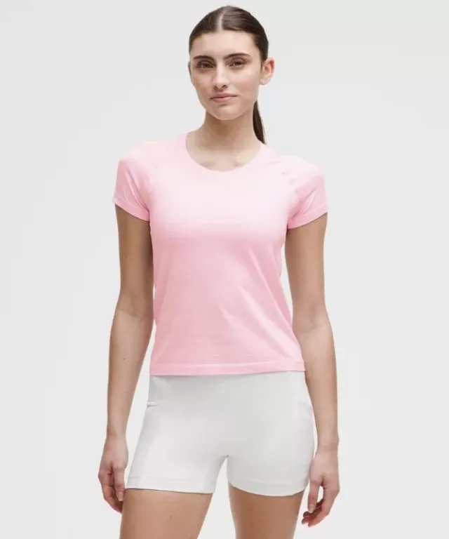 lululemon – Women's Swiftly Tech Short-Sleeve Shirt 2.0 Waist Length – Color Pink – Size 0