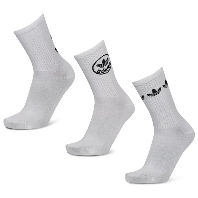 Adidas Mid Cut Crew 3 Pack Unisex Socks - White