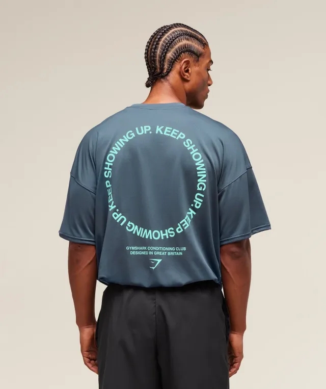  Keep Showing Up T-Shirt - Titanium Blue