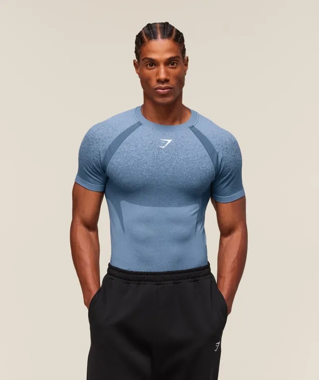  Shadow Seamless T Shirt - Faded Blue