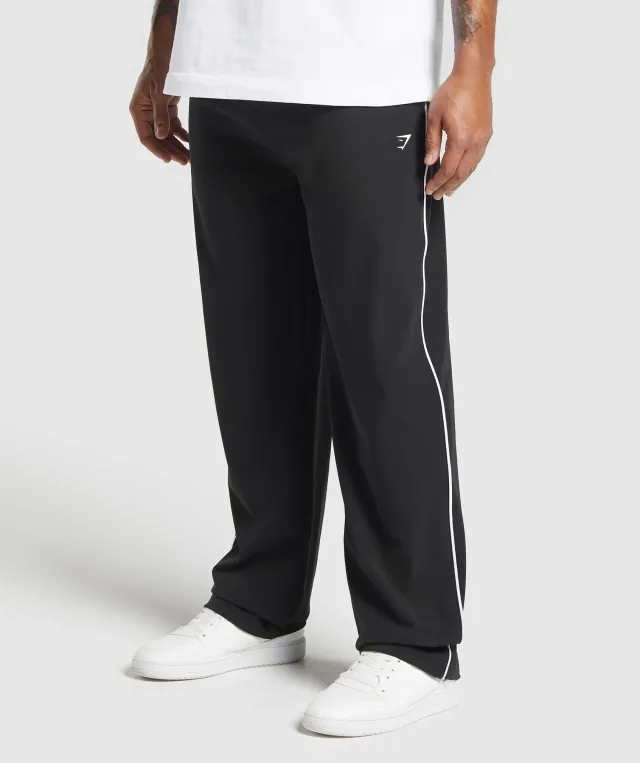  Contrast Straight Leg Pant - Black