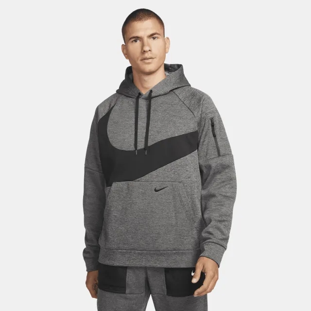 Nike Therma-FIT Men's Pullover Fitness Hoodie - Grey - Polyester
