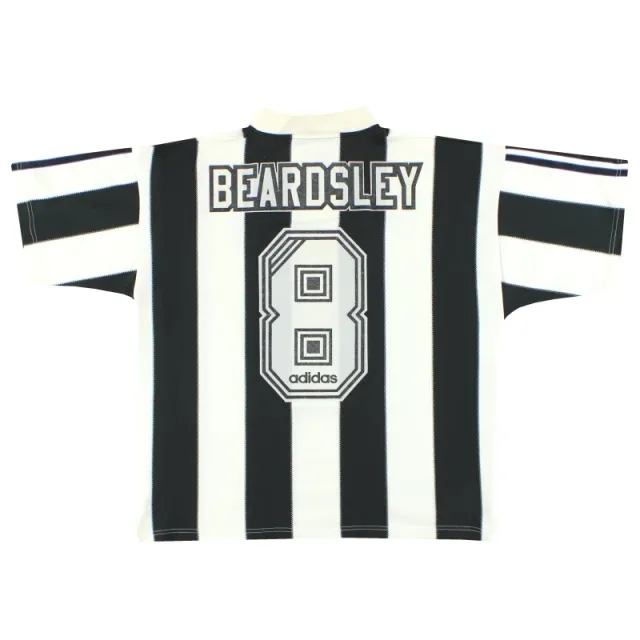 1995-97 Newcastle adidas Home Shirt Beardsley #8 M - Newcastle United / Very Good / Medium