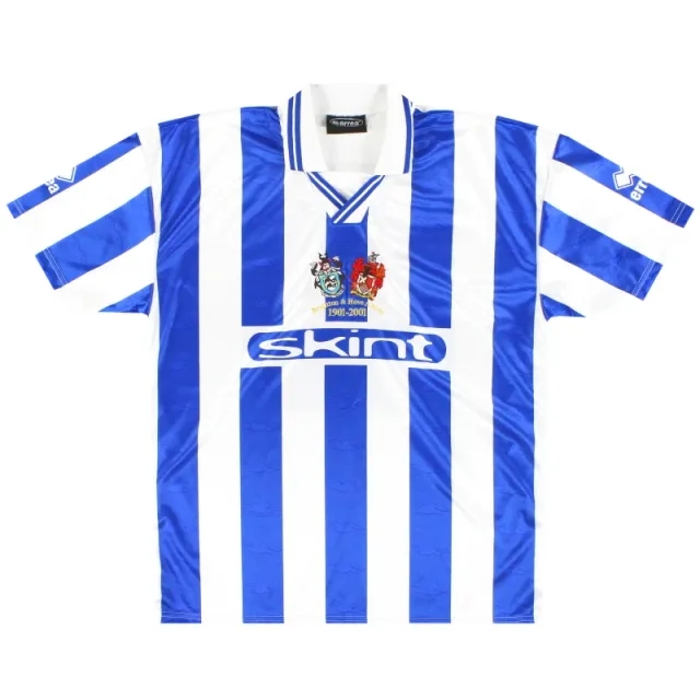 2001-02 Brighton Errea Centenary Home Shirt XL - Brighton and Hove Albion / Mint / XL