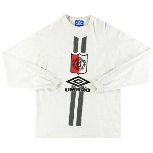 1995-97 Manchester United Umbro Tee L/S L - Manchester United / Excellent / Large