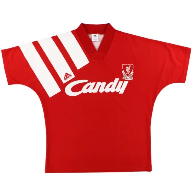 1991-92 Liverpool adidas Home Shirt L - Liverpool / Excellent / Large